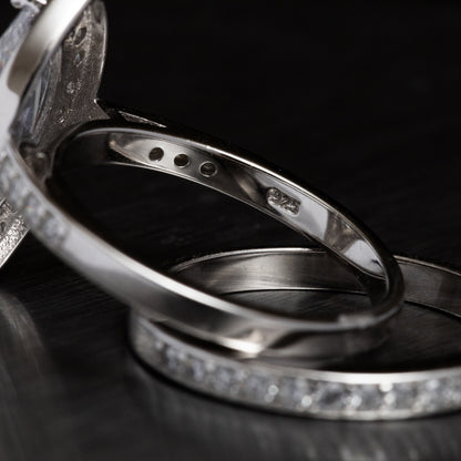 Marquise Halo Bridal Ring Set